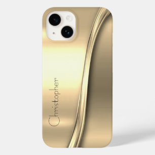 Titanium Polished gold Radial Metallic iphone 15 Case-Mate iPhone 14 Case