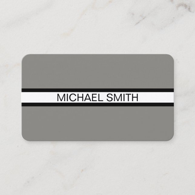 Titanium Professional Elegant Modern Black White Business Card (Front)