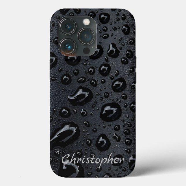 Titanium Raindrops Shiny Stainless Steel Metallic Case-Mate iPhone Case (Back)