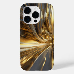 Titanium Silver and Gold Stainless Steel Print Case-Mate iPhone 14 Pro Case