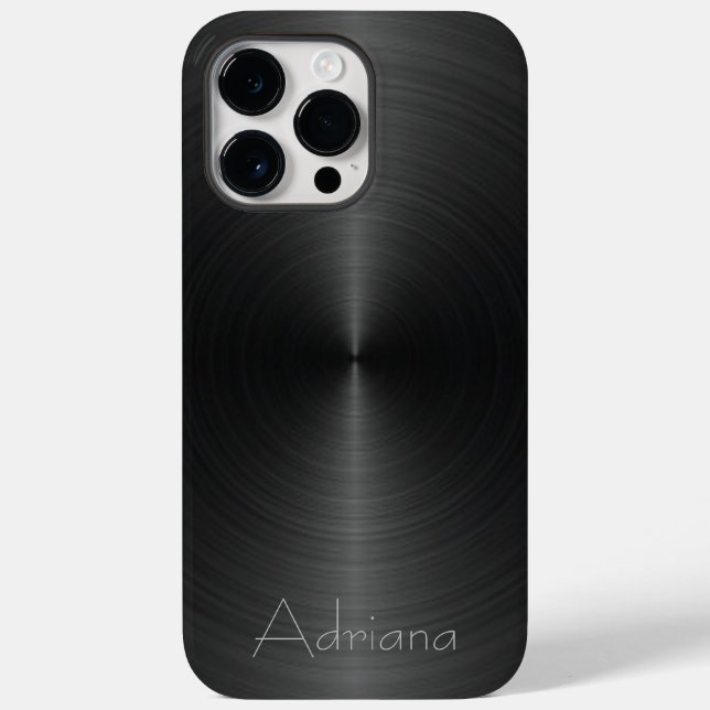 Titanium Silver black Stainless Steel Metallic Case-Mate iPhone Case (Back)