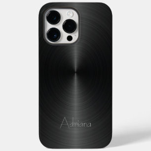 Titanium Silver black Stainless Steel Metallic iPhone 14 Pro Max Case