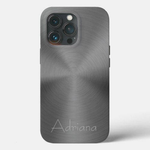 Titanium silver gray Stainless Steel Print iPhone 13 Pro Case