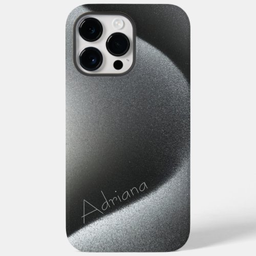 Titanium Silver gray Stainless Steel Print Case_Mate iPhone 14 Pro Max Case