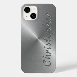 Titanium Silver Stainless Steel Metallic Case-Mate iPhone 14 Case