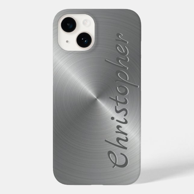 Titanium Silver Stainless Steel Metallic Case-Mate iPhone Case (Back)