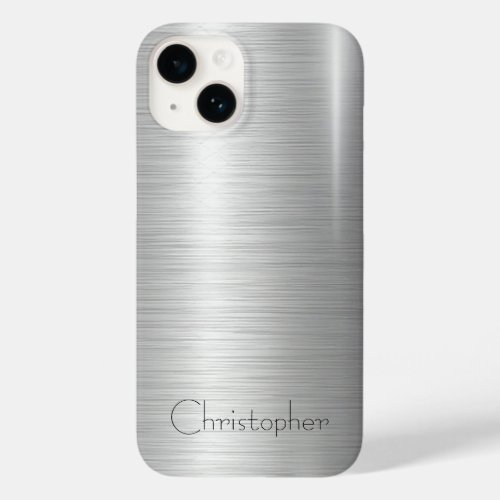 Titanium Silver Stainless Steel Metallic Case_Mate iPhone 14 Case