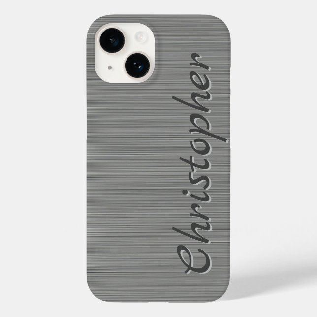 Titanium Silver Stainless Steel Metallic Case-Mate iPhone Case (Back)