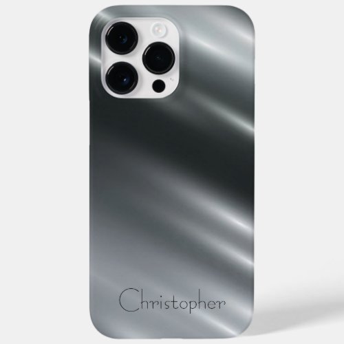 Titanium Silver Stainless Steel Print Case_Mate iPhone 14 Pro Max Case