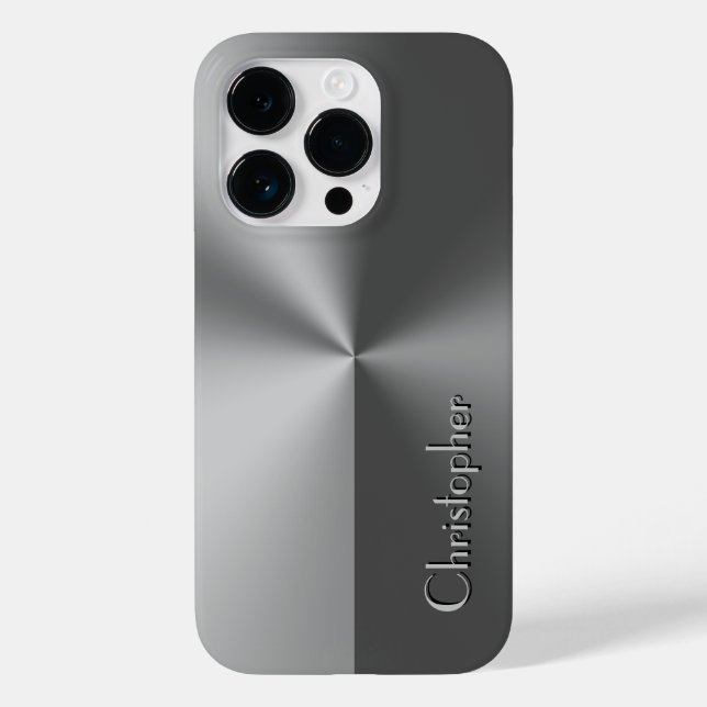 Titanium Silver Stainless Steel Print Case-Mate iPhone Case (Back)