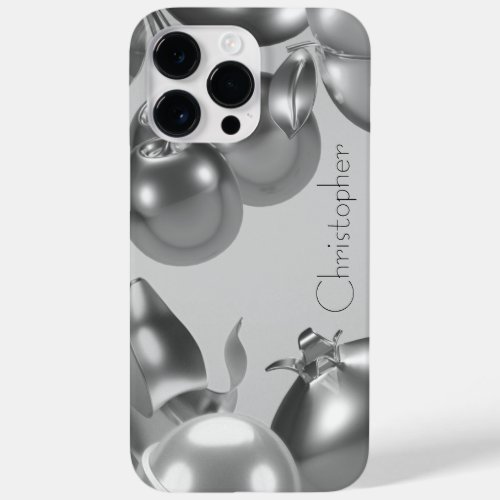 Titanium Silver Stainless Steel Print Case_Mate iPhone 14 Pro Max Case