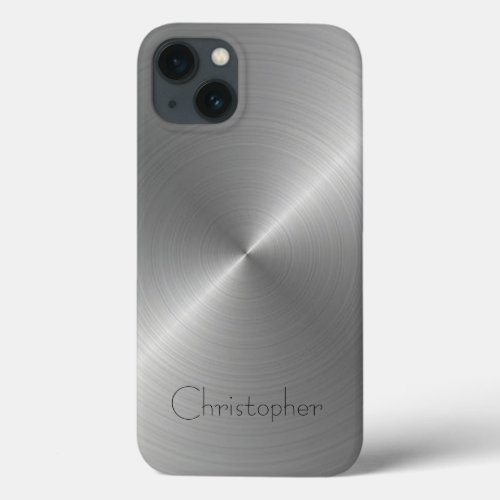 Titanium Silver Stainless Steel Print iPhone 13 Case