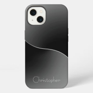 Titanium silver Stainless Steel Print iphone 15 13 Case