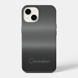 Titanium Silver Stainless Steel Print iphone 15 14 Case