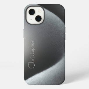 Titanium Silver Stainless Steel Print iphone 15 13 Case