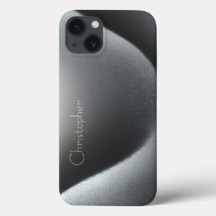 Titanium Silver Stainless Steel Print iphone 15 iPhone 13 Case