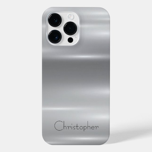 Titanium Silver Stainless Steel Print iPhone Case (Back)