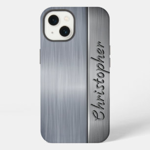 Titanium Silver Stainless Steel Print iPhone 13 Case
