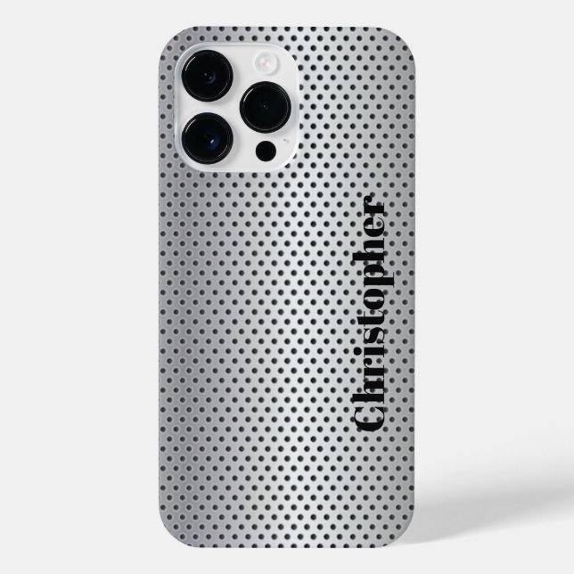 Titanium Silver Stainless Steel Print iPhone Case (Back)