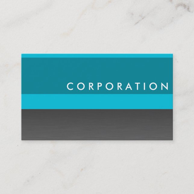 Titanium & turquoise professional business card (Front)