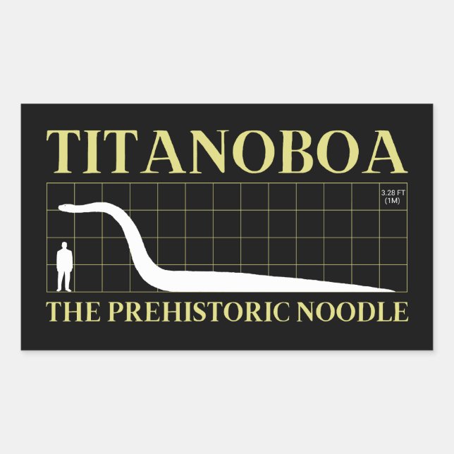 Titanoboa Extinct Large Snake Prehistoric Noodle Rectangular Sticker (Front)