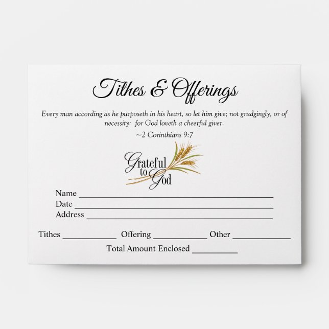 Tithes & Offering Envelopes (Front)
