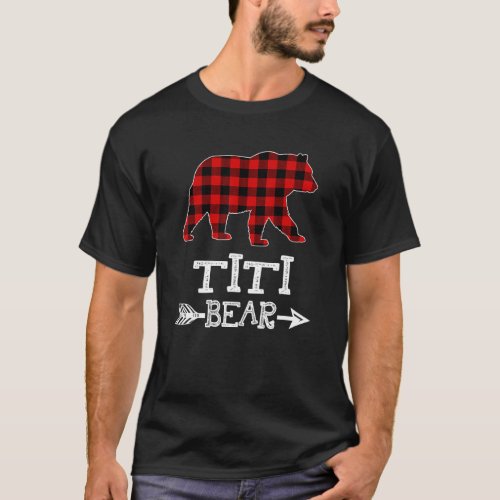 TITI Bear  Red Buffalo Plaid TITI Bear Pajama T_Shirt