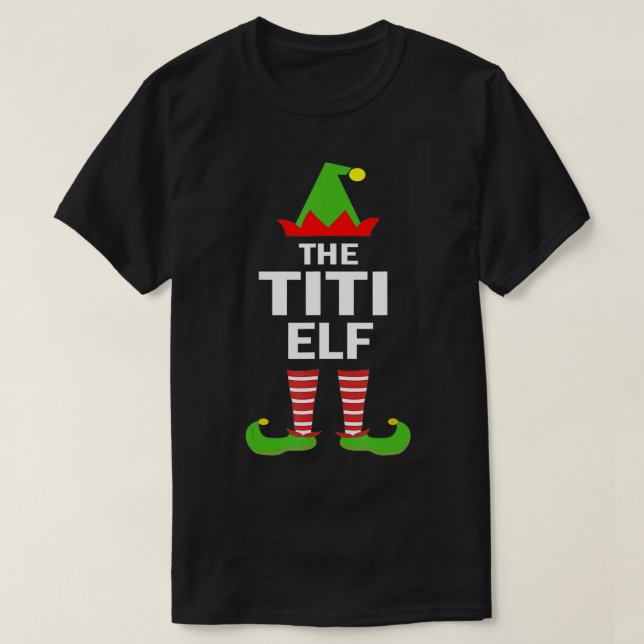 Titi Elf Matching Family Group Christmas Party Paj T-Shirt (Design Front)