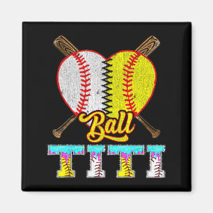 Titi Of Both Half Baseball Softball Ice Cream Drip Magnet