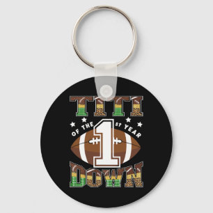 Titi Of The 1st Year Down Football First Birthday Keychain