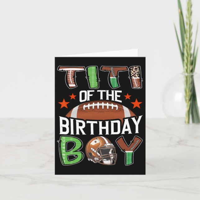 Titi Of The Birthday Boy Game Day Football  Card (Front)