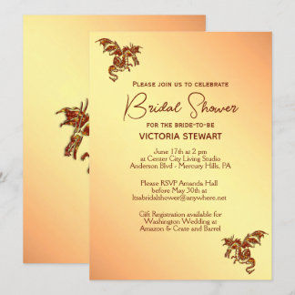 Titian Dragon Fantasy Bridal Shower Invitation