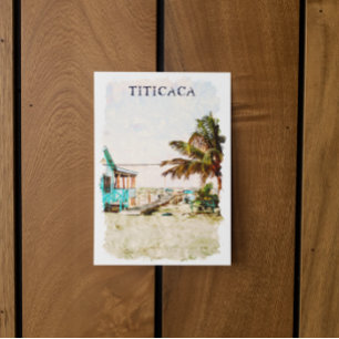 Titicaca Lake Beach Scenery South America Postcard