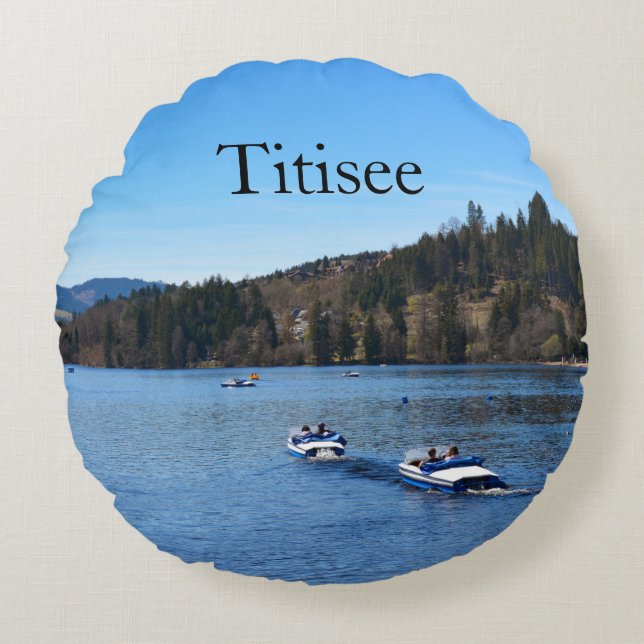 Titisee lake in the Black Forest       Round Pillow (Front)