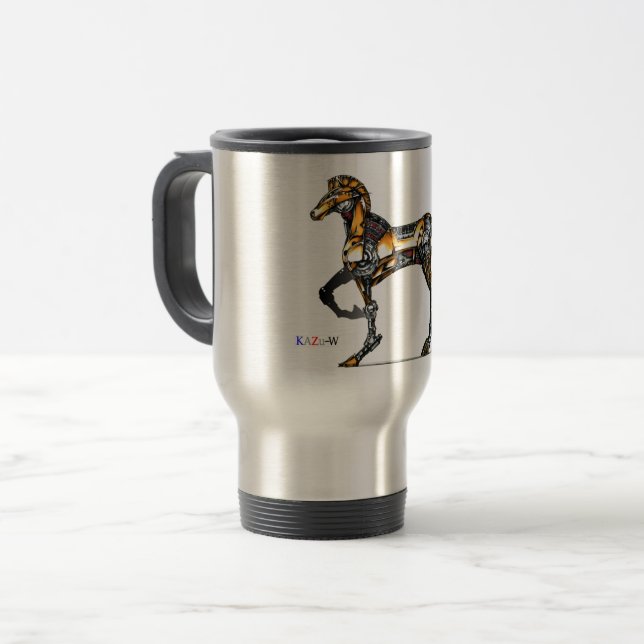 Title 00000 "Machine Horse" Travel Mug (Front Left)