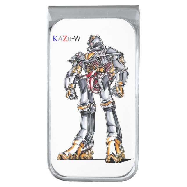 Title: 00005 "Sharp Edge" Silver Finish Money Clip (Front Vertical)