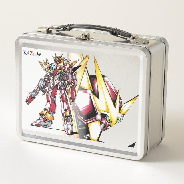 Title 00008 "Red Hero Armored Giant" Metal Lunch Box (Front)