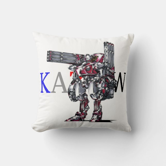 Title 00010 "High Output Particle Gun Three Series Throw Pillow (Front)
