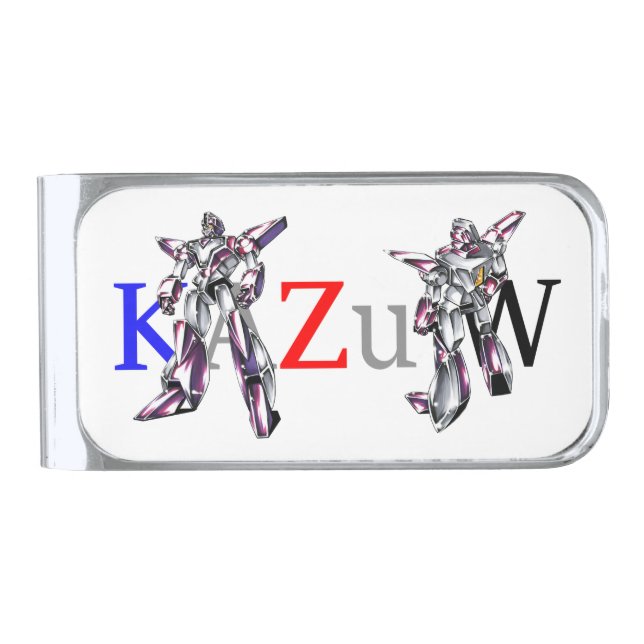 Title 00012 "Hero Robot Basic Body" Silver Finish Money Clip (Front)