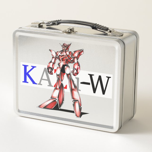 Title: 00016 "Ace Robot" Metal Lunch Box (Front)