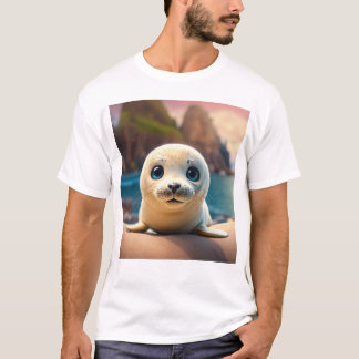 **Title:** 3D Baby Seal Character Design  **Descri T-Shirt