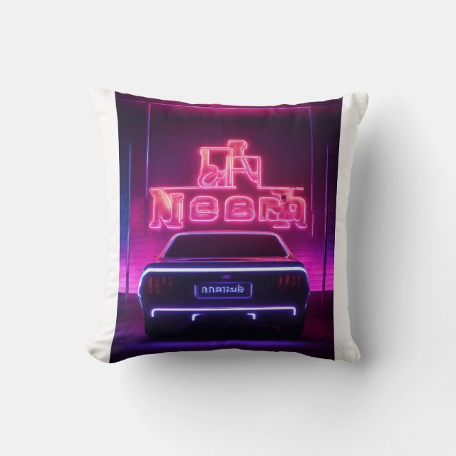 ### Title: **3D Fluffy Textured "ЛЕСБИЯНИЯ" Neon L Throw Pillow (Front)