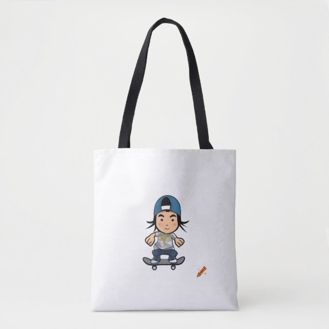 Title: 90s B-Boy Street Style Tote Bag – Asian Bre (Front)
