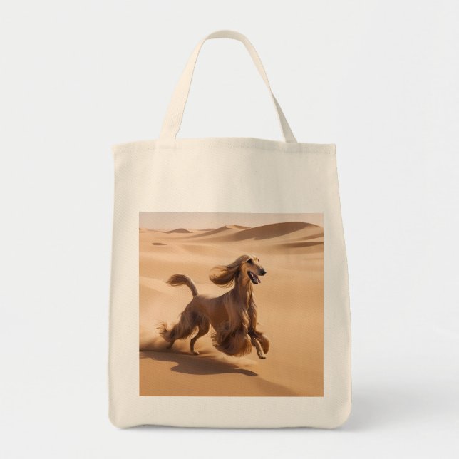 Title: Afghan Hound Elegant Grocery Tote Bag (Front)