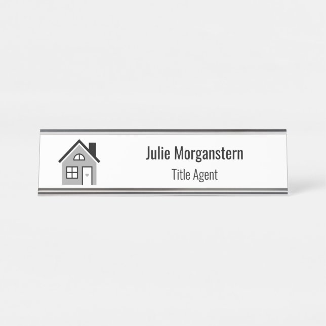 Title Agent Desk Name Plate (Front)