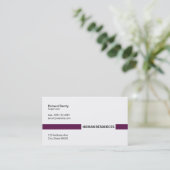 Title Bar (Palatinate Purple) Business Card (Standing Front)