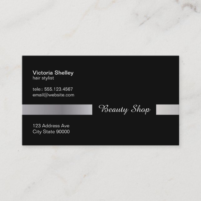 Title Bar (Sterling Silver) Business Card (Front)