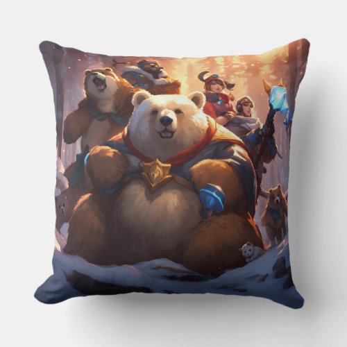 Title Bear Bliss Woodland Picnic Collection Throw Pillow
