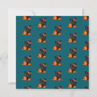 Title: Black Cat Halloween Card