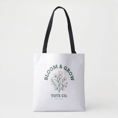 Title Botanical Floral | Minimalist Garden Nature Tote Bag